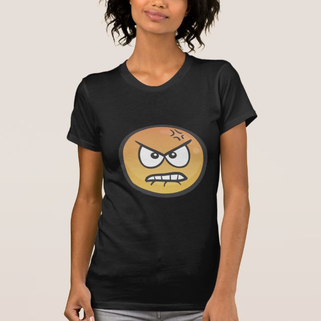 T-shirt Emoji : Visage boudant fâché (Devant)