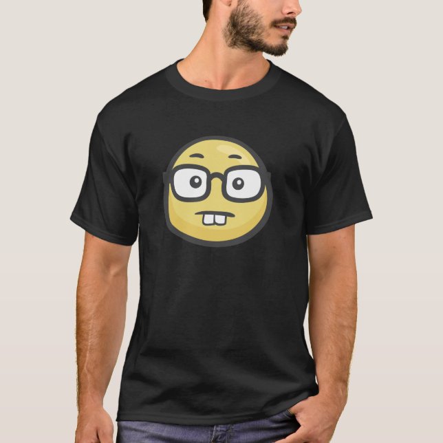T-shirt Emoji : Visage de geek (Devant)