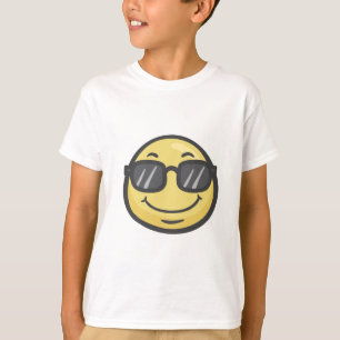 T-shirt Emoji : Visage de sourire avec des lunettes de