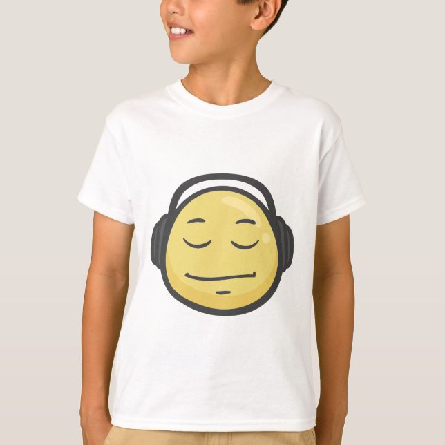 T-shirt Emoji : Visage d'écouteurs (Devant)