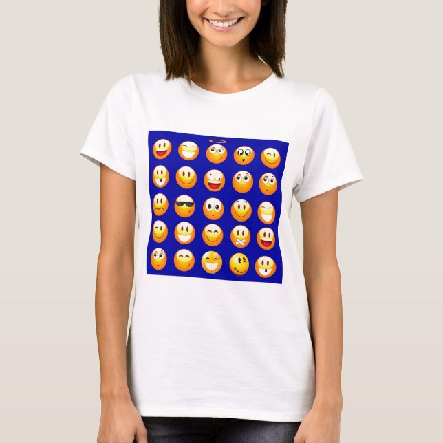 T-shirt emojis bleu foncé (Devant)