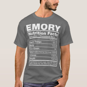 T-shirt Emory Nutrition FactsEmory Name Birthday