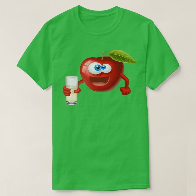 T-shirt Émoticon d'une pomme aux fruits mignons (Design devant)