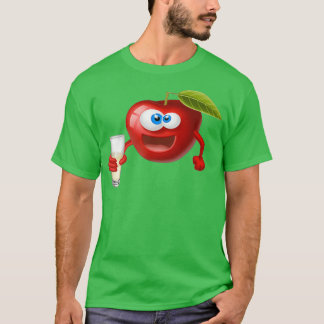 T-shirt Émoticon d'une pomme aux fruits mignons