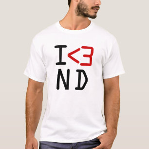 T-shirt Émoticon Minimaliste du Cœur du Dakota du Nord