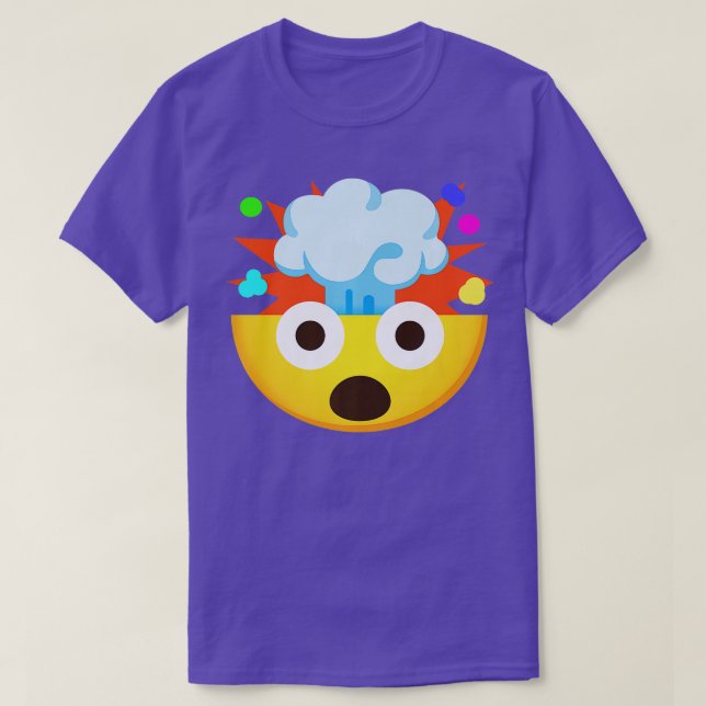 T-shirt Emoticon visage choqué avec tête éclatante Premium (Design devant)