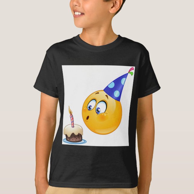 T-shirt émoticône anniversaire (Devant)