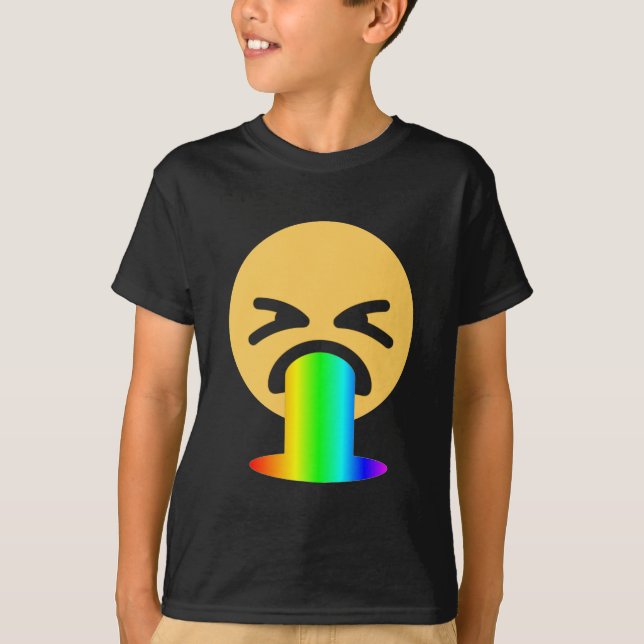T-shirt émoticône arc-en-ciel (Devant)