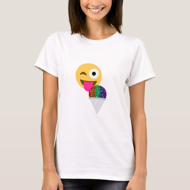 T-shirt émoticône de parties scintillant (Devant)
