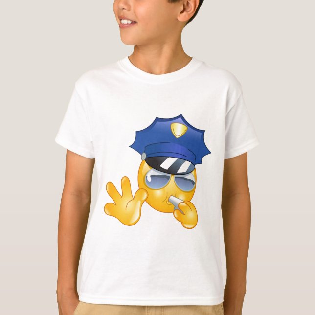 T-shirt émoticône de police (Devant)