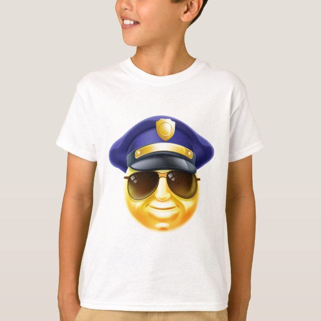 T-shirt Émoticône d'Emoji de police (Devant)