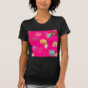 T-shirt émoticône rose chaud