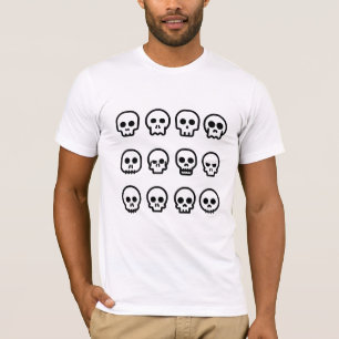 T-shirt Émoticônes de crâne de dessin animé drôles