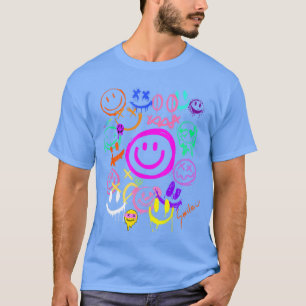 T-shirt Émoticônes visage sourire Fun Graffiti vivants Smi