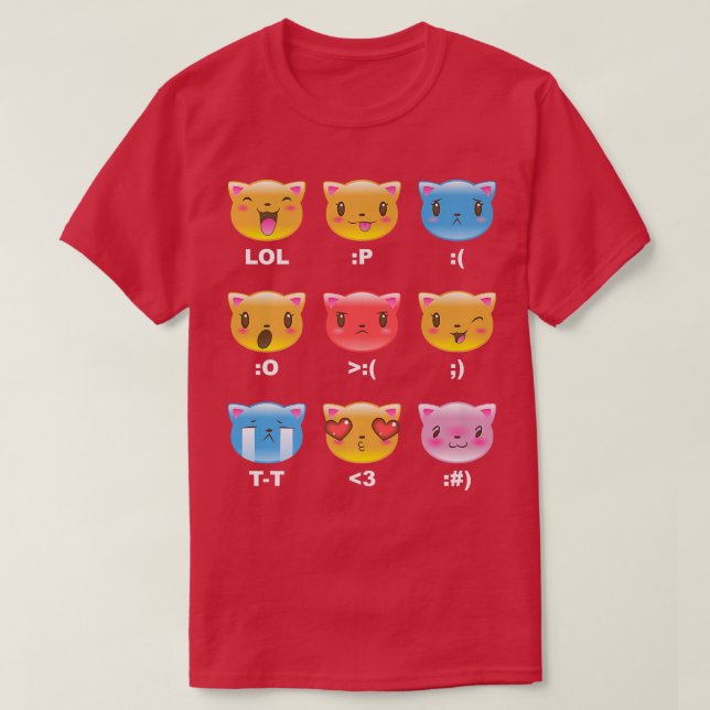 T-shirt Emotion Kitten Graphic tendance Emojis  (Design devant)