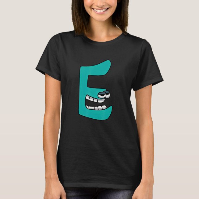 T-shirt Emotion Lettre E Alphabet Lore Pour Garçons Filles (Devant)