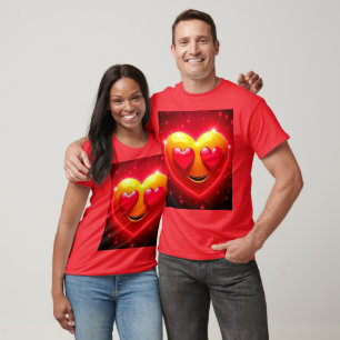 T-shirt Émotion Yeux de Cœur Brillant