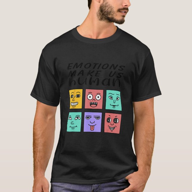 T-shirt Emotions Make Us Human Retro Mental Health Positiv (Devant)