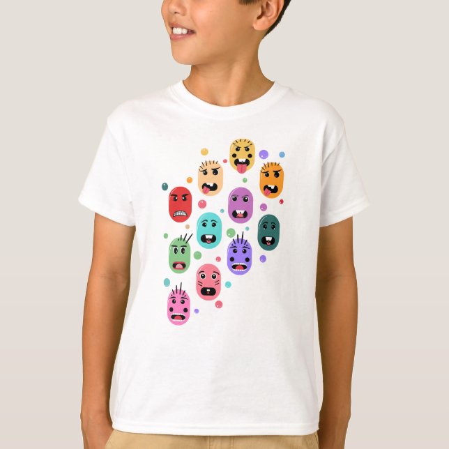 T-shirt Émotions Visages colorés (Devant)