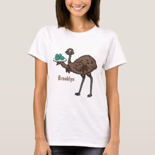 T-shirt Émou avec des œufs illustration de dessin animé