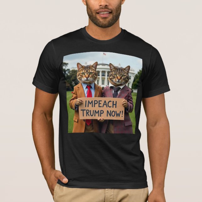 T-shirt Empêcher Trump Now Cats en costume (Devant)
