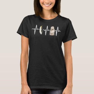 T-shirt Empereur Penguin Vieux anglais Sheepdog Heartbeat 