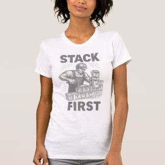 T-shirt Empilement Financier de Premier Plan Maçon Empilem