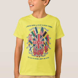 T-shirt Empire britannique et emblème vintage de paix des