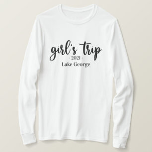 T-shirt Emplacement et année du voyage de la fille Script