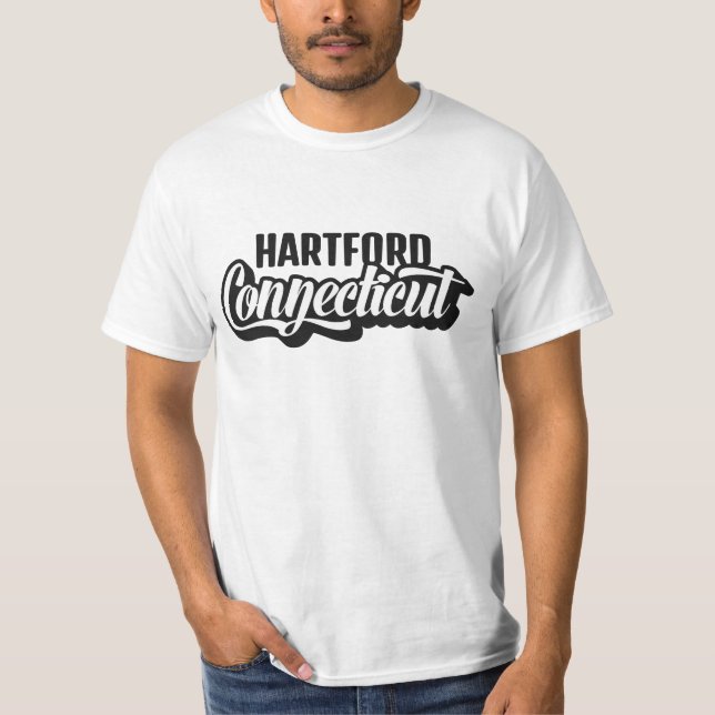 T-shirt Emplacement personnalisé & Texte Connecticut (Devant)