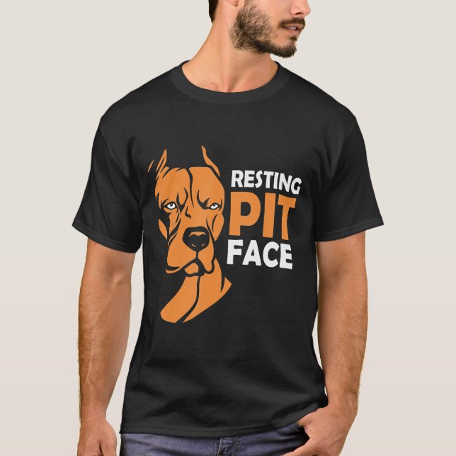 T-shirt Emplacement Pitbull de la pointe de la face du poi (Devant)