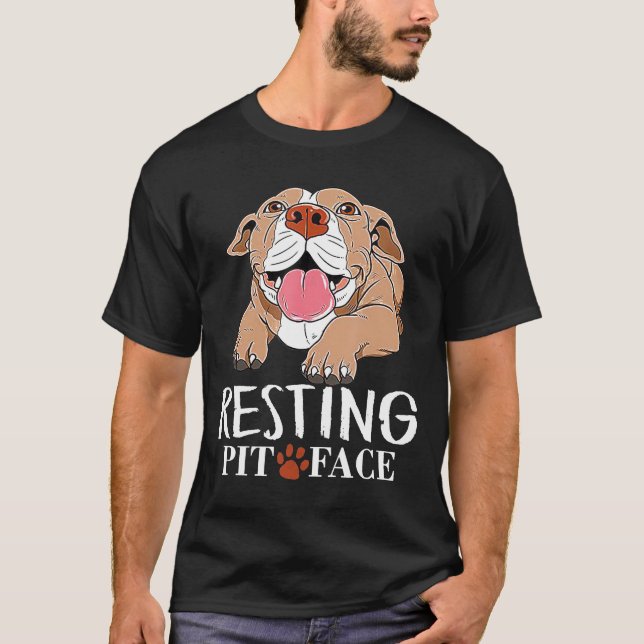 T-shirt Emplacement Pitbulle de la face du point de repos (Devant)