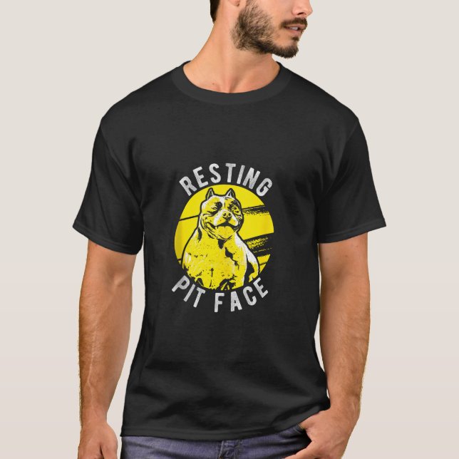 T-shirt Emplacement Pittie Pitbull de la face de l'animal  (Devant)
