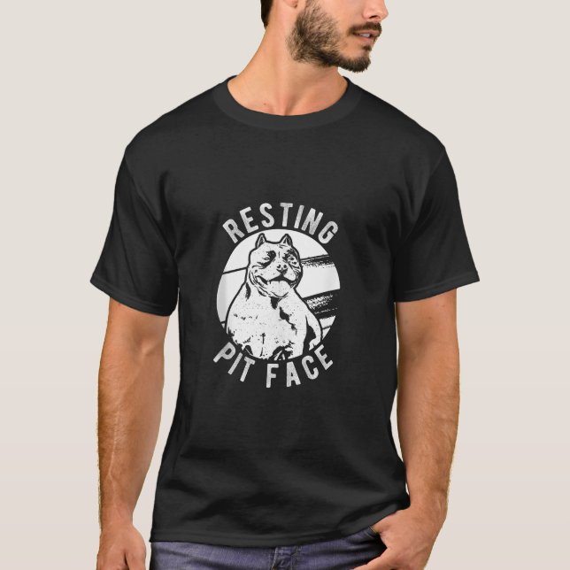 T-shirt Emplacement Pittie Pitbull de la face de l'animal  (Devant)