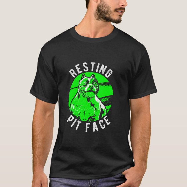 T-shirt Emplacement Pittie Pitbull de la face de l'animal  (Devant)