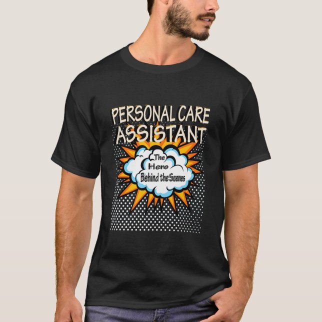 T-shirt Emploi de héros d'assistant de soins personnels (Devant)