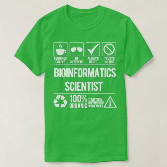 T-shirt Emploi de scientifique en bioinformatique (Design devant)