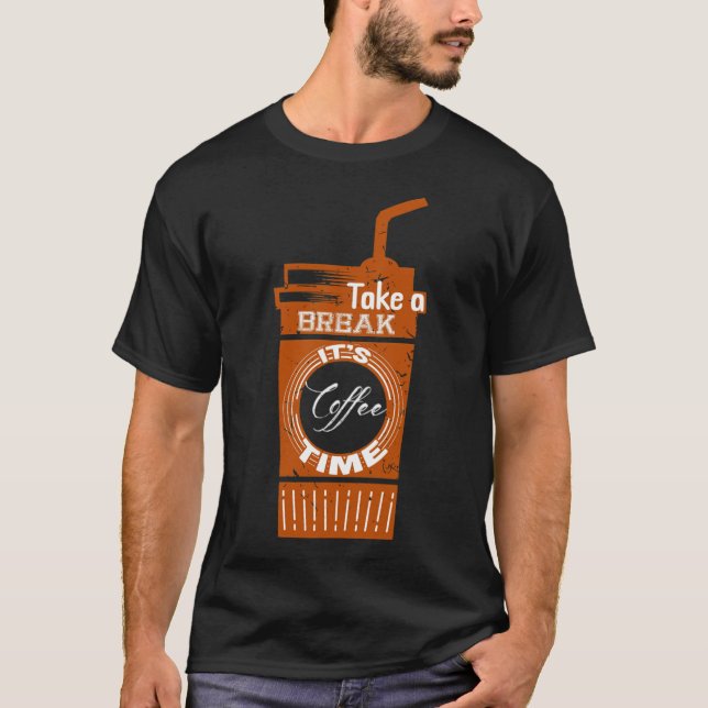 T-shirt Employé du café café à temps (Devant)