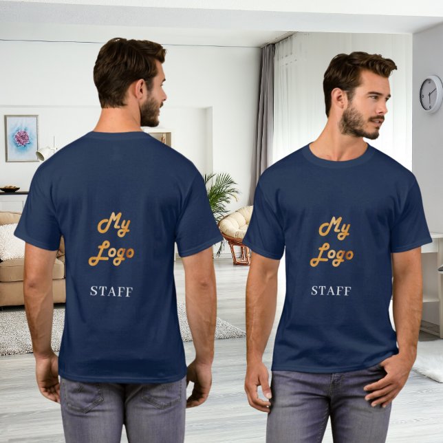 T-shirt Employé du logo commercial bleu (Créateur téléchargé)