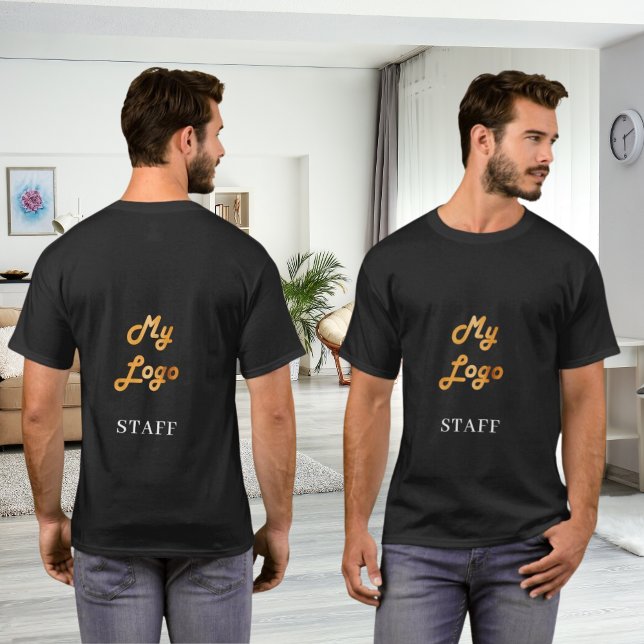 T-shirt Employé du logo d'entreprise noir (Créateur téléchargé)