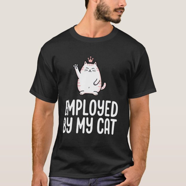 T-shirt Employé par mon chat (Devant)