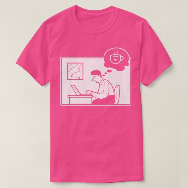 T-shirt Employé travaillant dur pour le café (Design devant)