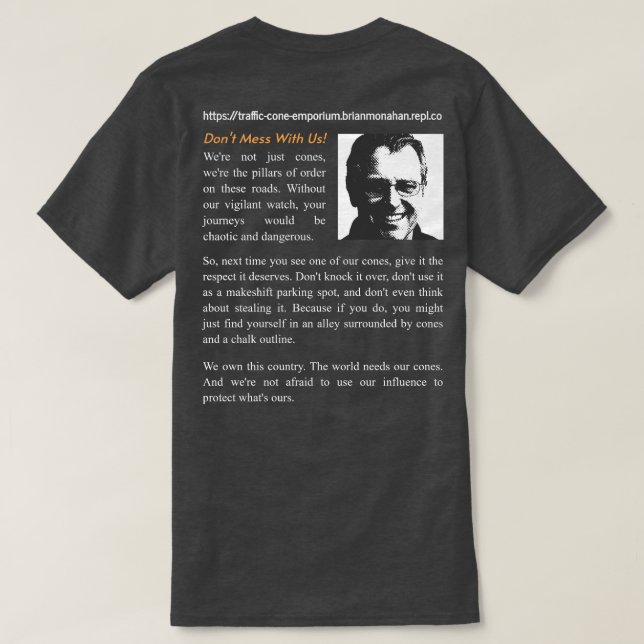 T-shirt Emporium Tee du cône de trafic [v3] (Design dos)