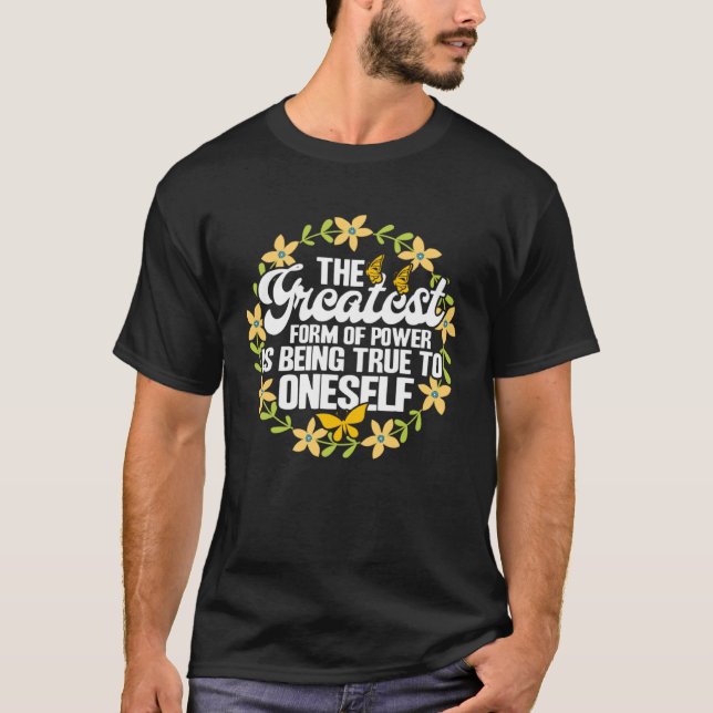 T-shirt Empowerment Flower Butterfly Greatest Form Of powe (Devant)