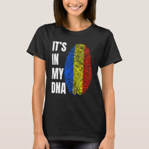 T-shirt Empreinte ADN Biométrie Drapeau roumain Roumanie