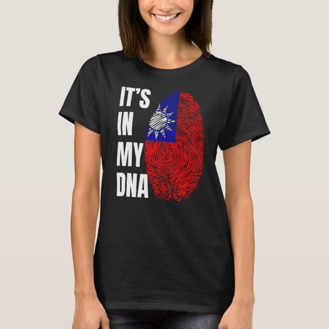 T-shirt Empreinte ADN Biométrie Drapeau Taiwan (Devant)
