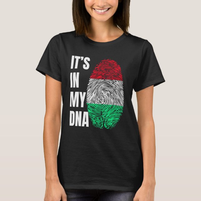 T-shirt Empreinte ADN Biométrie Hongrois Drapeau (Devant)