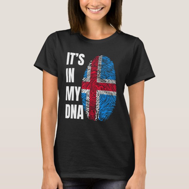 T-shirt Empreinte ADN Biométrie Islande Drapeau (Devant)
