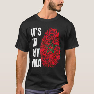 T-shirt Empreinte ADN Biométrie Marocaine Drapeau Maroc
