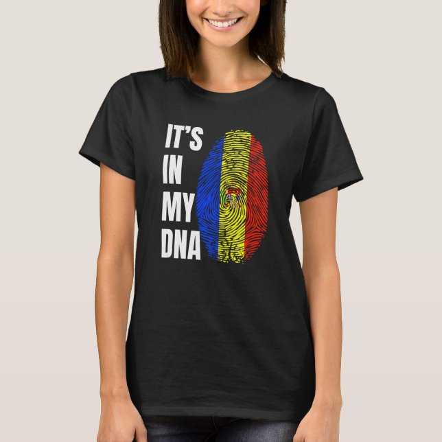 T-shirt Empreinte ADN Biométrie Moldavie Drapeau Moldavie (Devant)